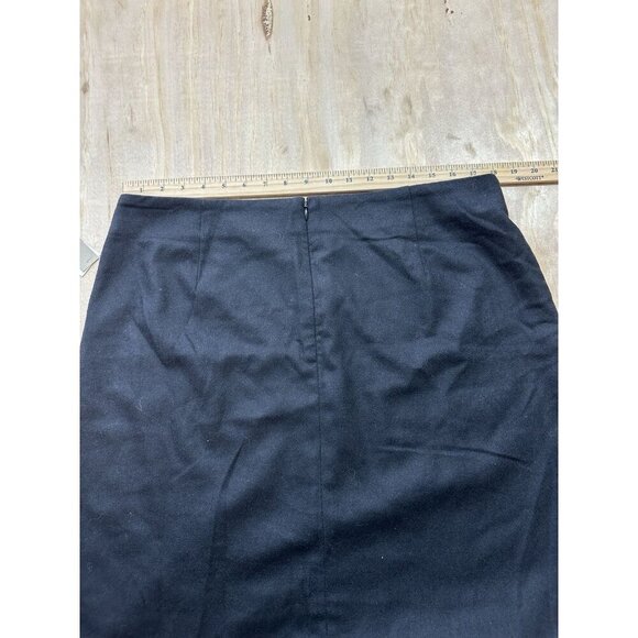 VTG GAP Wool Blend Black Academia Maxi Skirt Sz 16 Stretch Career Office Lined - Picture 9 of 9